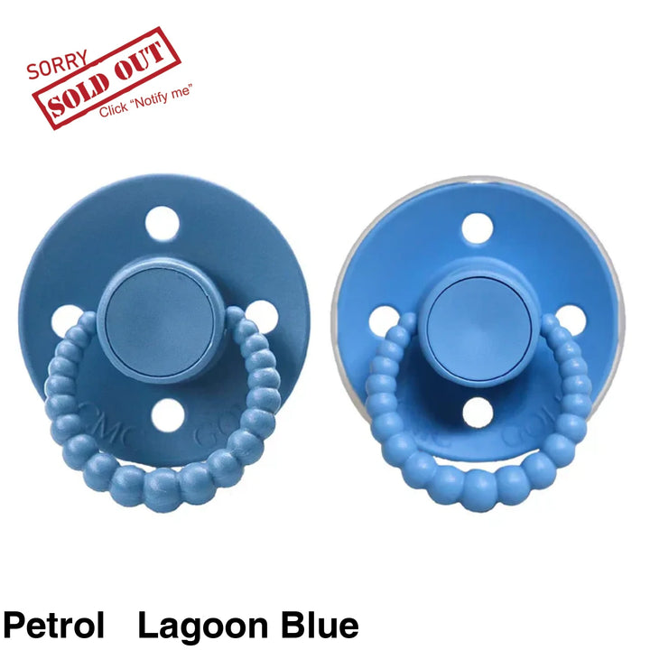 Size 2 Cmc Bubble Dummies - Twin Pack Air Filled Teat Petrol + Lagoon Blue