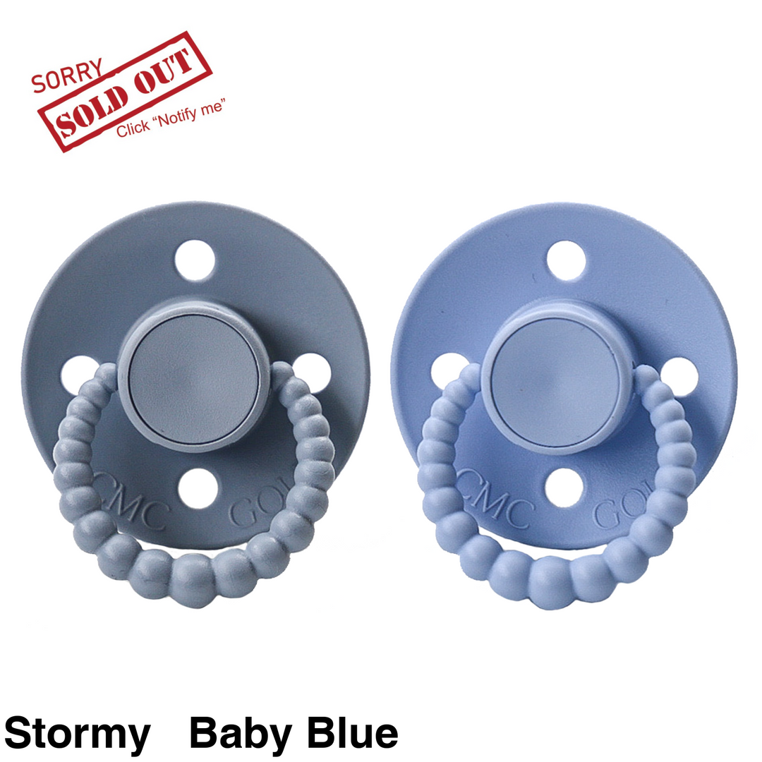 Cmc Bubble Dummies - Twin Pack Air Filled Teat- Size 1 Stormy + Baby Blue