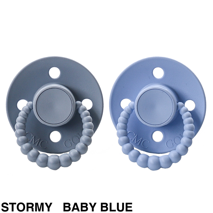 Cmc Bubble Dummies - Twin Pack Air Filled Teat- Size 1 Stormy + Baby Blue