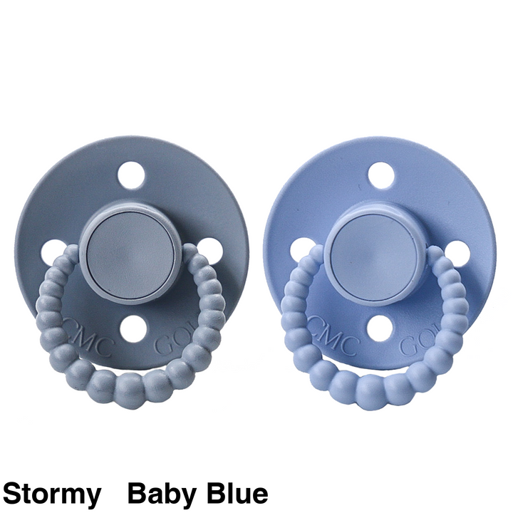 Cmc Bubble Dummies - Twin Pack Air Filled Teat- Size 1 Stormy + Baby Blue