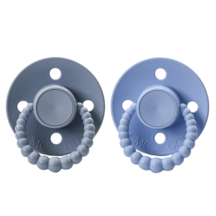 Cmc Bubble Dummies - Twin Pack Air Filled Teat- Size 1 Stormy + Baby Blue