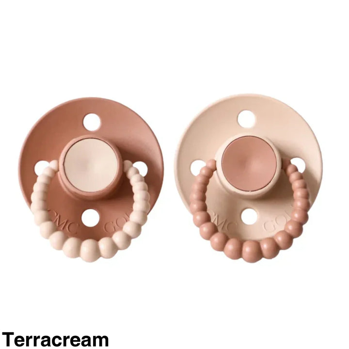 Size 2 Cmc Bubble Dummies - Twin Pack Air Filled Teat Terracream