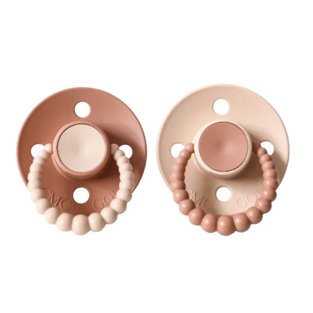 Size 2 Cmc Bubble Dummies - Twin Pack Air Filled Teat Terracream