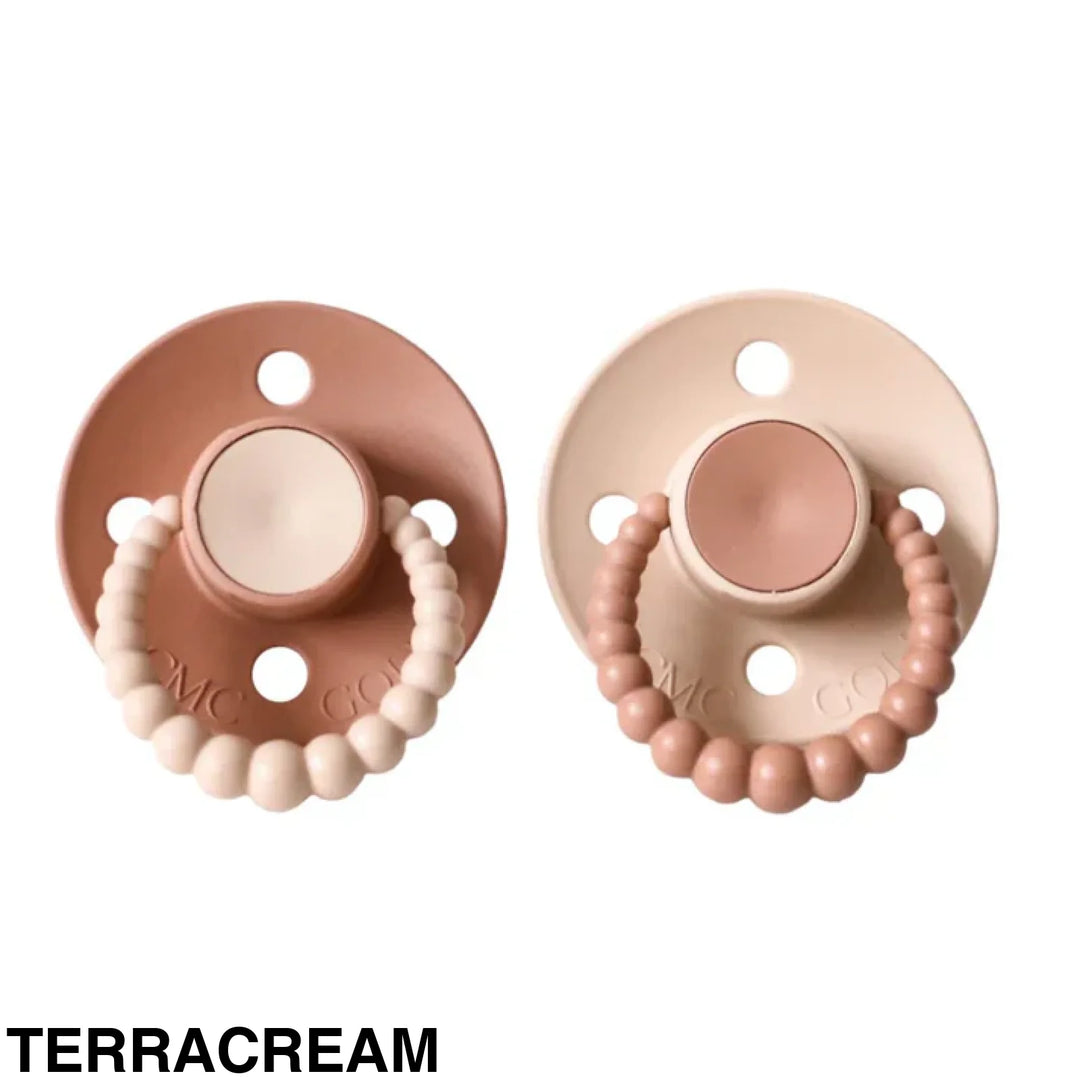 Size 2 Cmc Bubble Dummies - Twin Pack Air Filled Teat Terracream