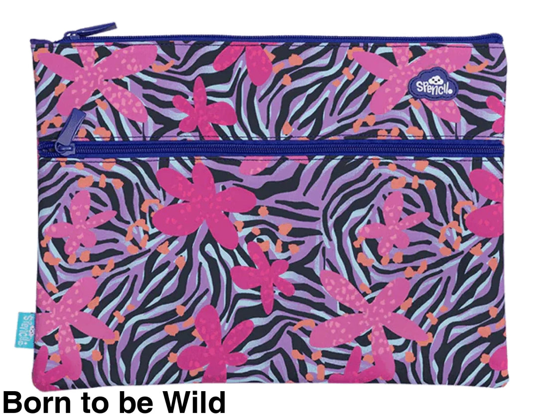 Spencil A4 Twin Zip Pencil Case Born to be Wild