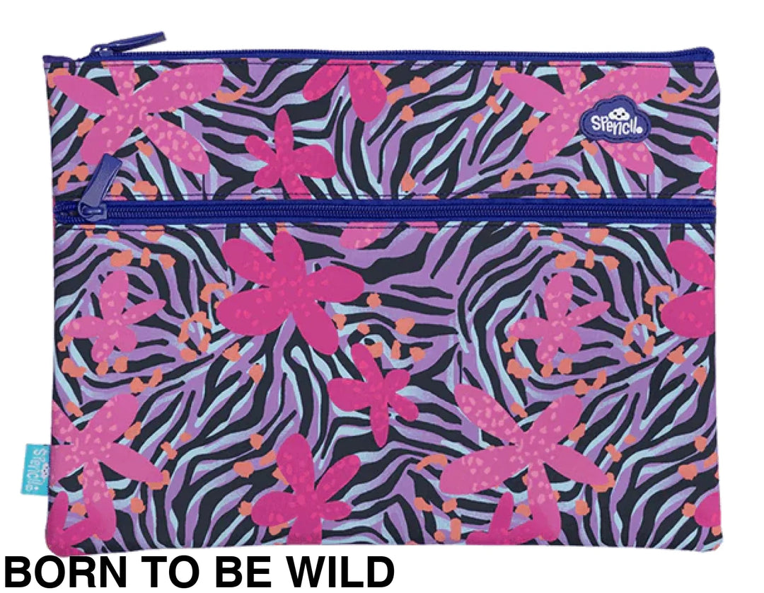 Spencil A4 Twin Zip Pencil Case Born to be Wild