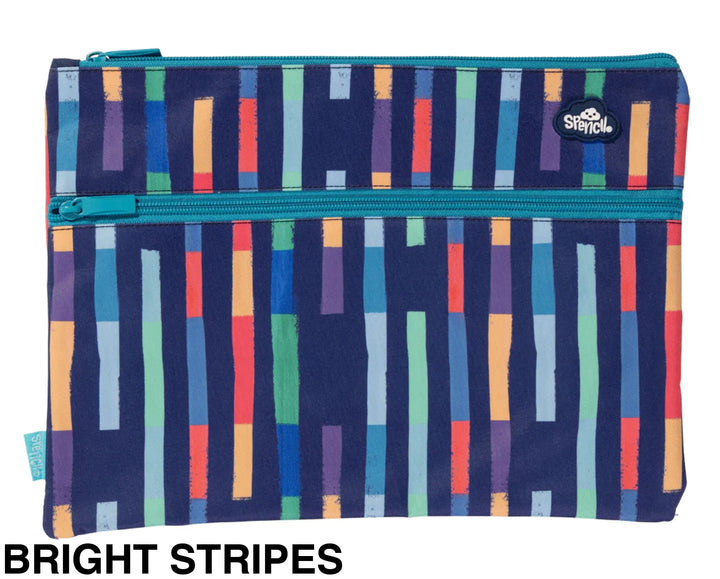 Spencil A4 Twin Zip Pencil Case Bright Stripes