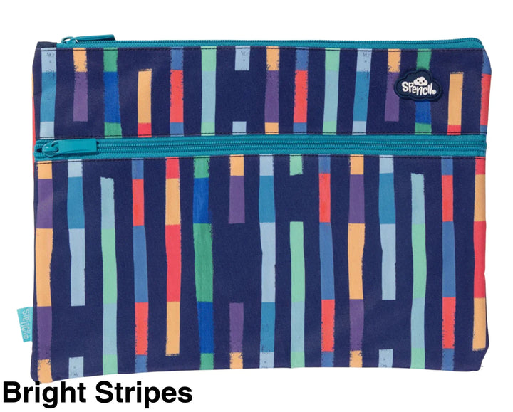 Spencil A4 Twin Zip Pencil Case Bright Stripes