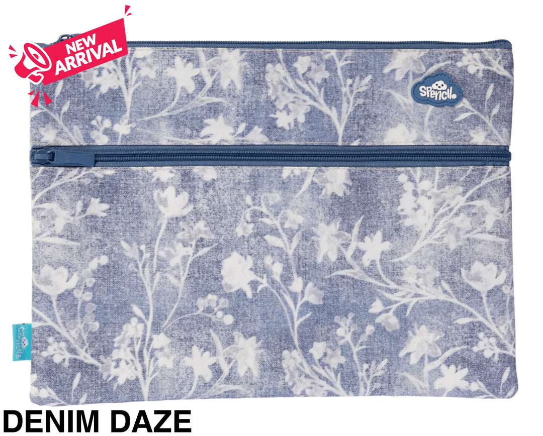 Spencil A4 Twin Zip Pencil Case Denim Daze
