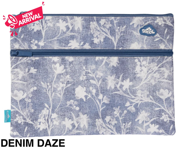 Spencil A4 Twin Zip Pencil Case Denim Daze