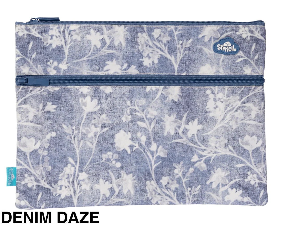 Spencil A4 Twin Zip Pencil Case Denim Daze