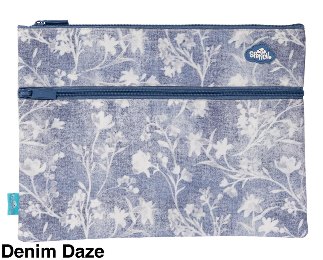 Spencil A4 Twin Zip Pencil Case Denim Daze