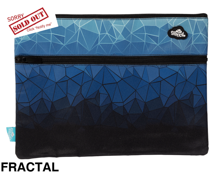 Spencil A4 Twin Zip Pencil Case Fractal