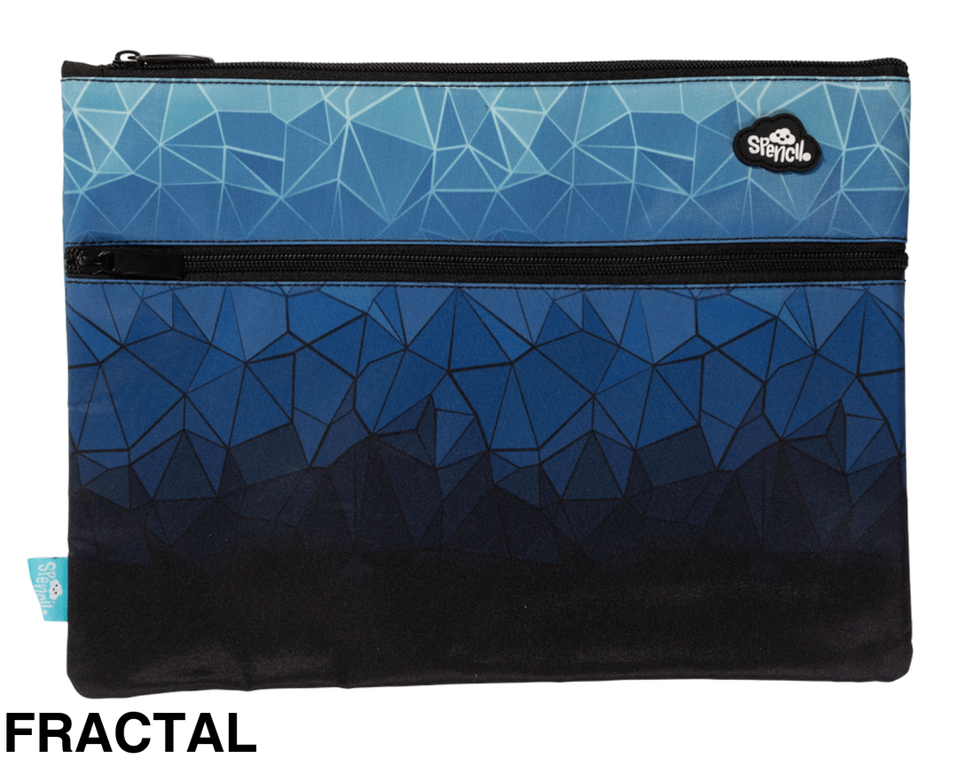 Spencil A4 Twin Zip Pencil Case Fractal