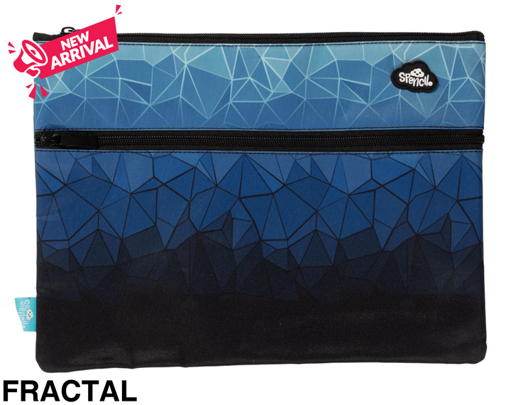 Spencil A4 Twin Zip Pencil Case Fractal
