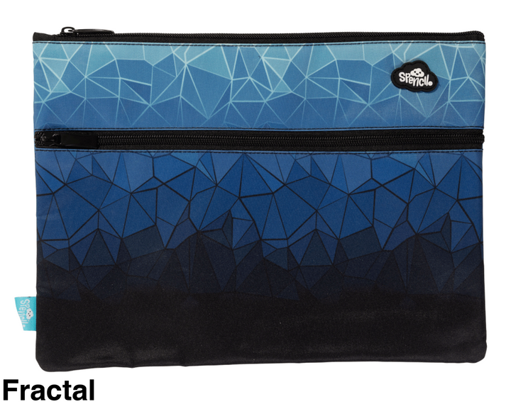Spencil A4 Twin Zip Pencil Case Fractal