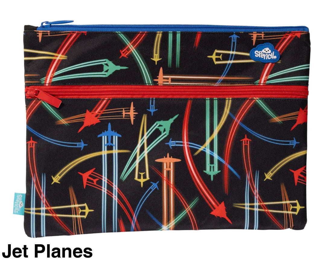 Spencil A4 Twin Zip Pencil Case Jet Planes
