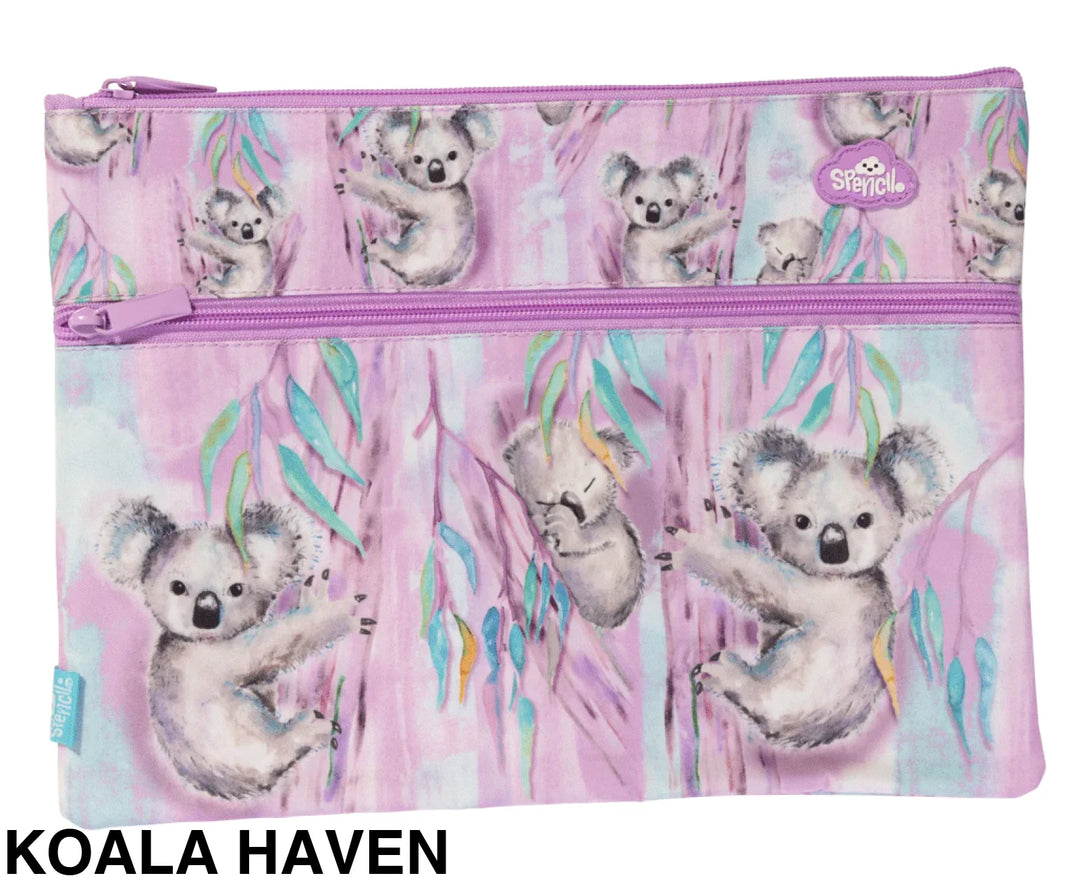 Spencil A4 Twin Zip Pencil Case Koala Haven