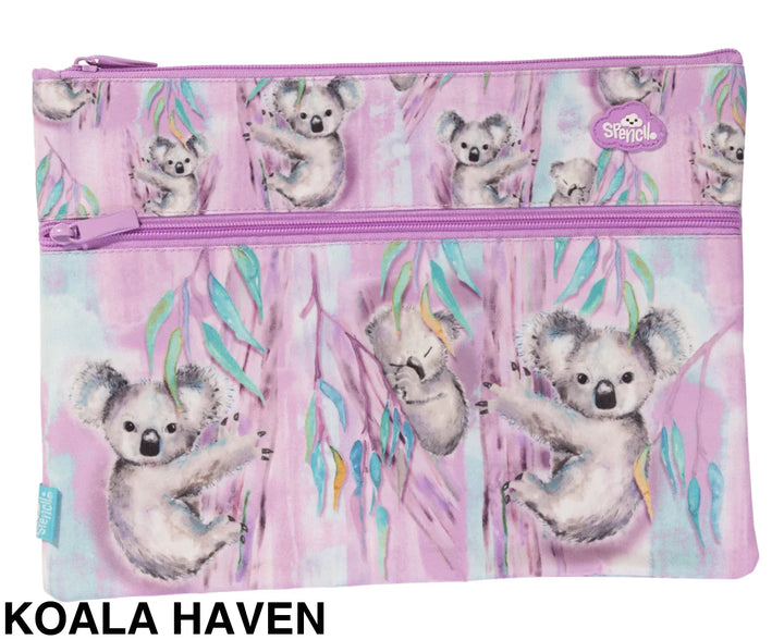 Spencil A4 Twin Zip Pencil Case Koala Haven
