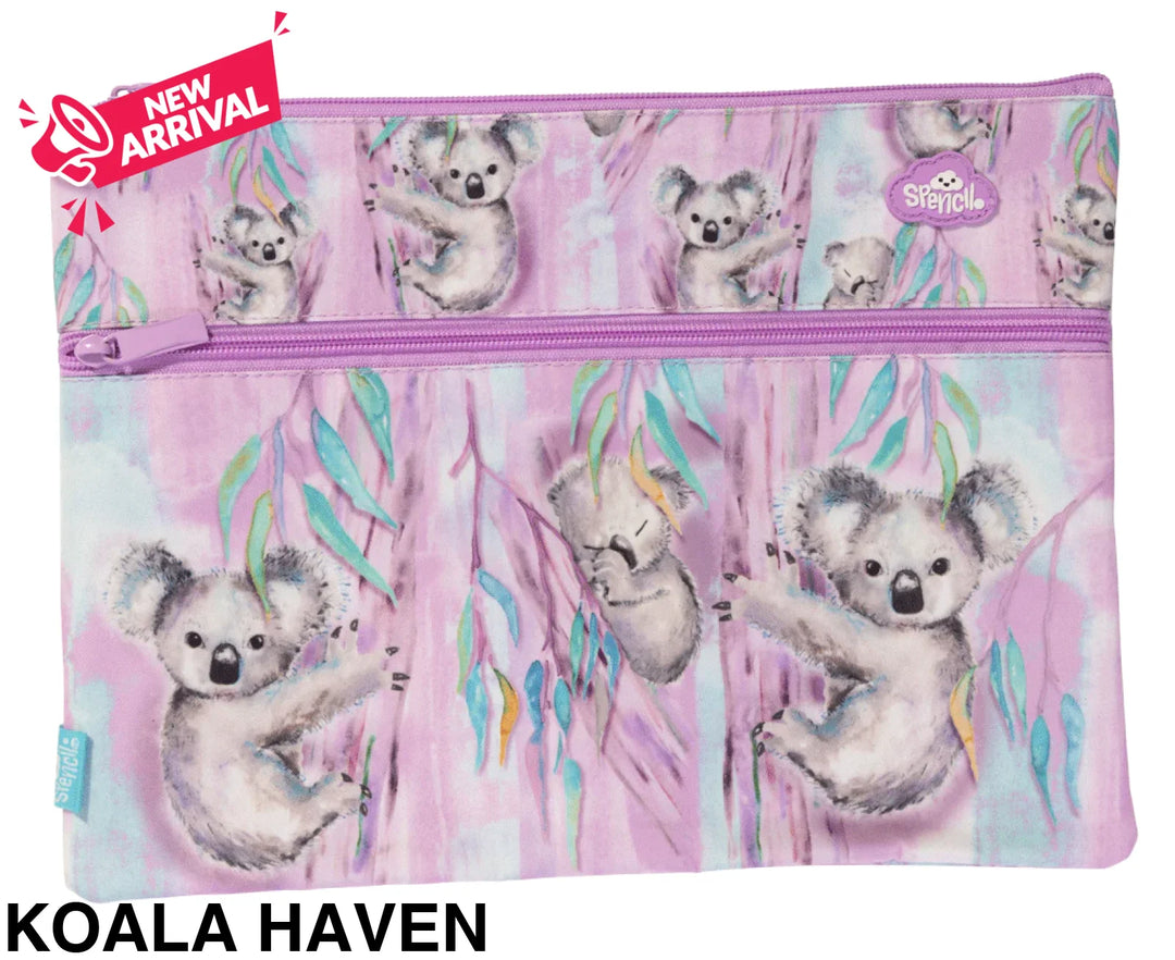Spencil A4 Twin Zip Pencil Case Koala Haven