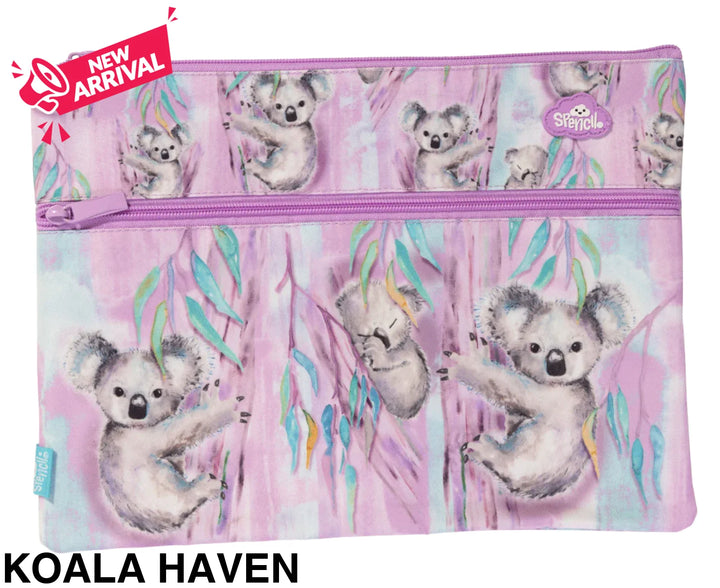 Spencil A4 Twin Zip Pencil Case Koala Haven