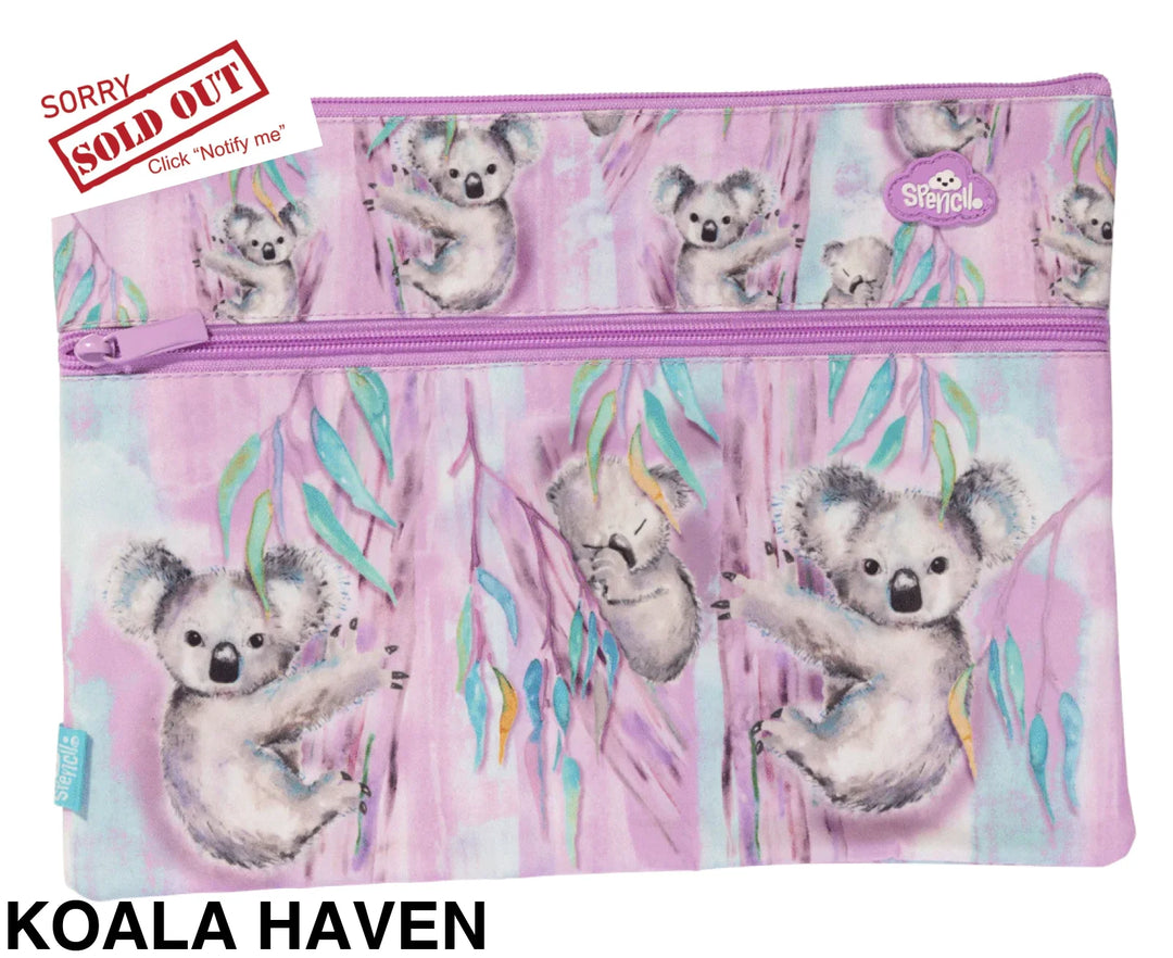 Spencil A4 Twin Zip Pencil Case Koala Haven