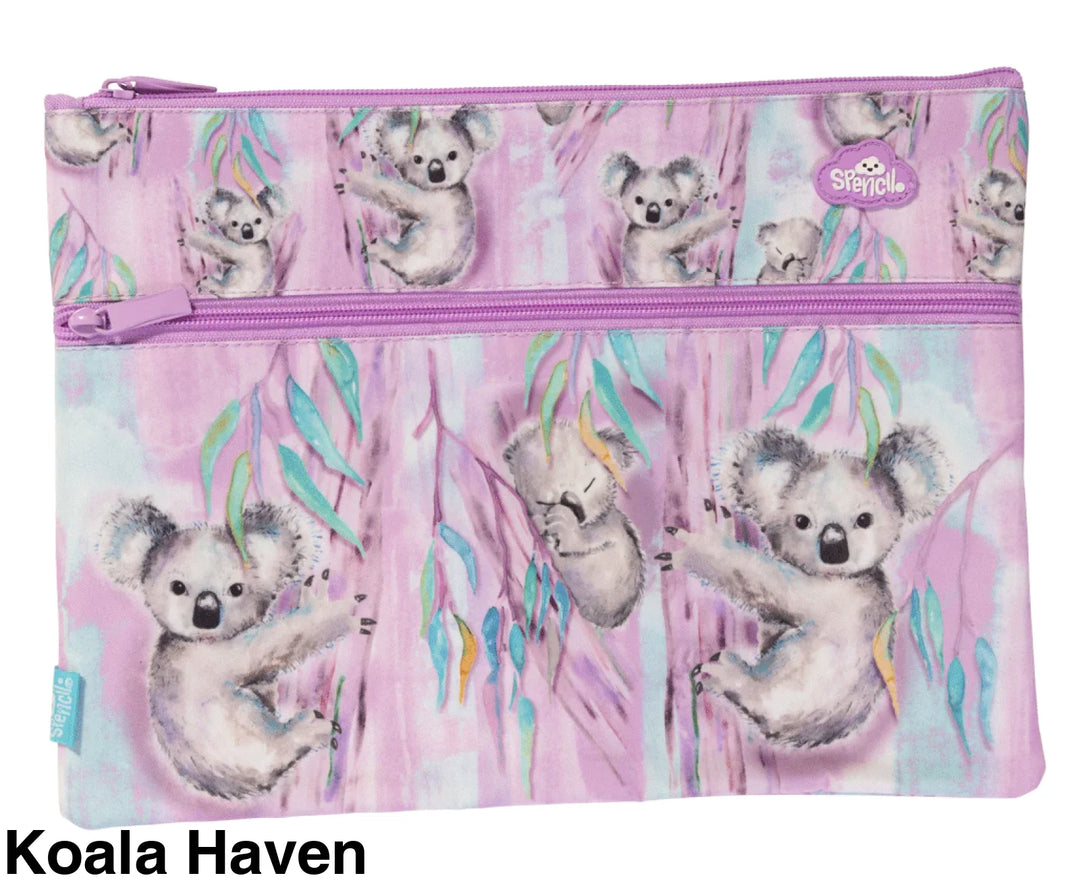 Spencil A4 Twin Zip Pencil Case Koala Haven