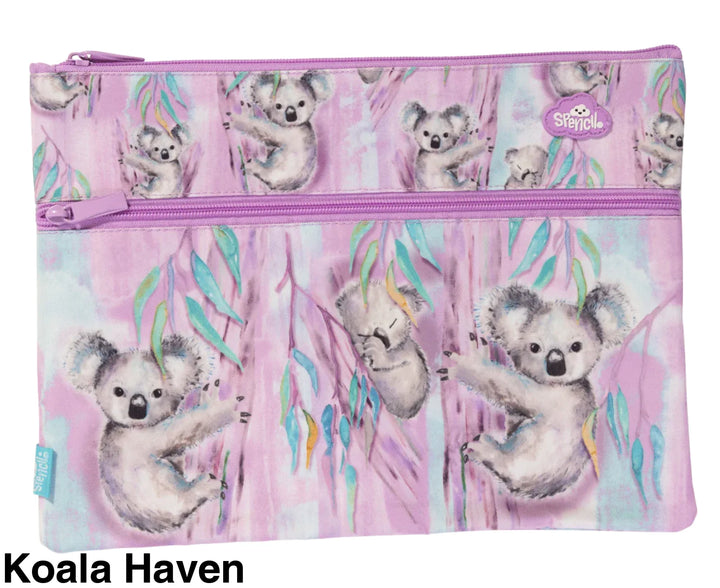 Spencil A4 Twin Zip Pencil Case Koala Haven