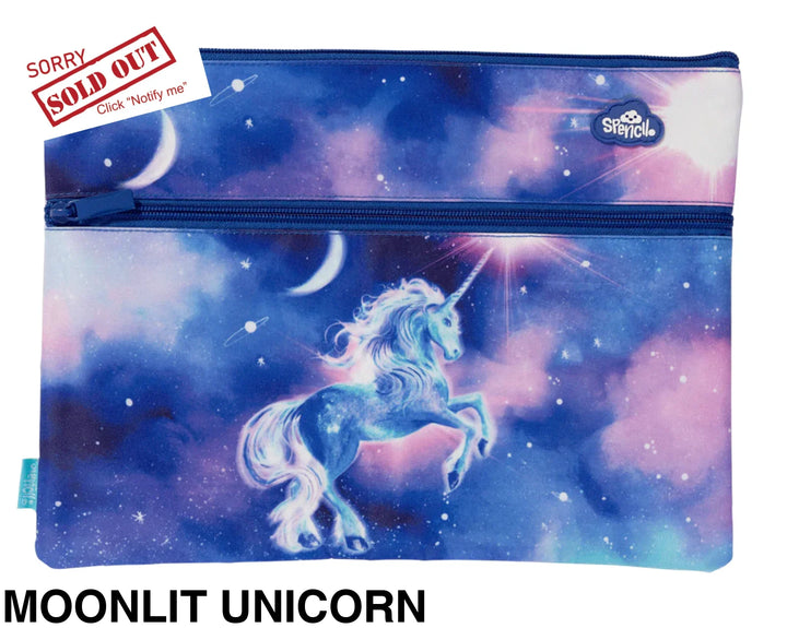 Spencil A4 Twin Zip Pencil Case Moonlit Unicorn