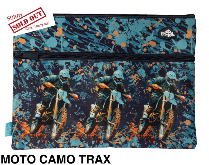 Spencil A4 Twin Zip Pencil Case Moto Camo Trax