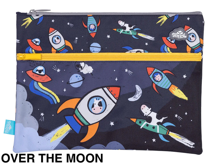 Spencil A4 Twin Zip Pencil Case Over The Mooon