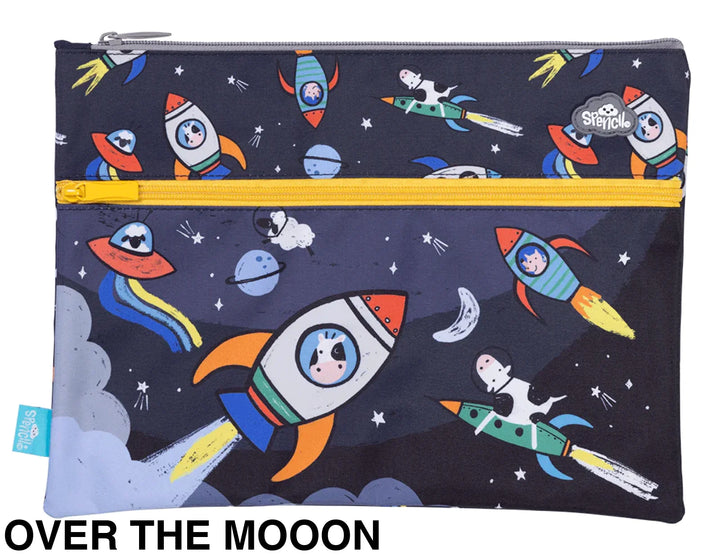 Spencil A4 Twin Zip Pencil Case Over The Mooon