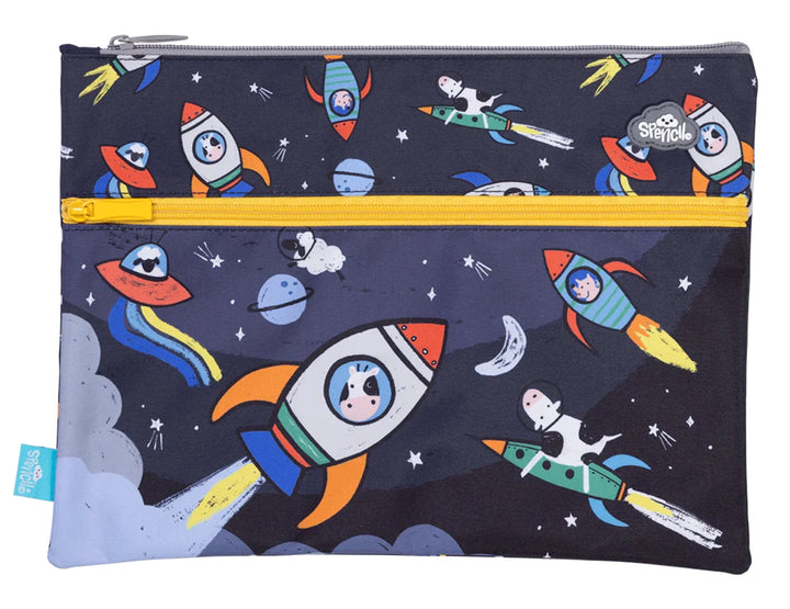 Spencil A4 Twin Zip Pencil Case Over The Mooon