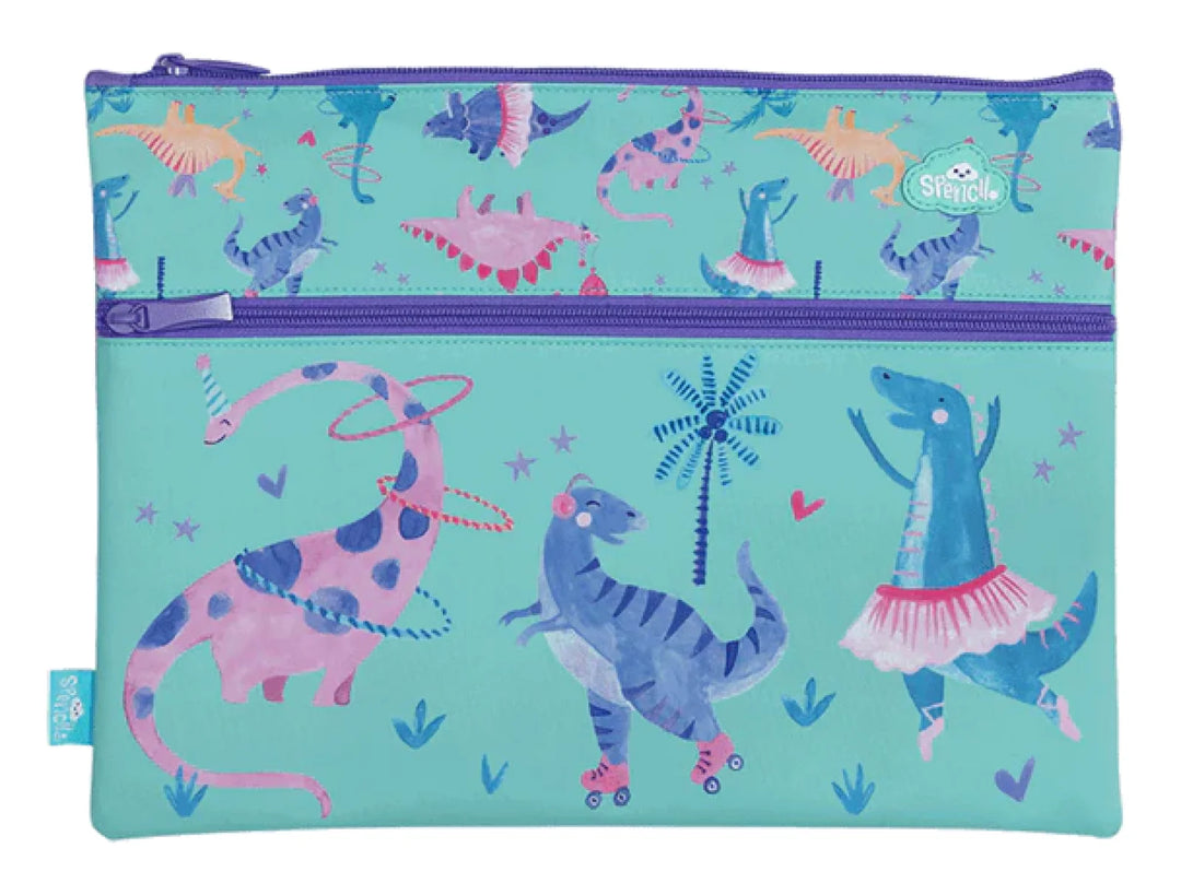 Spencil A4 Twin Zip Pencil Case Roar-some