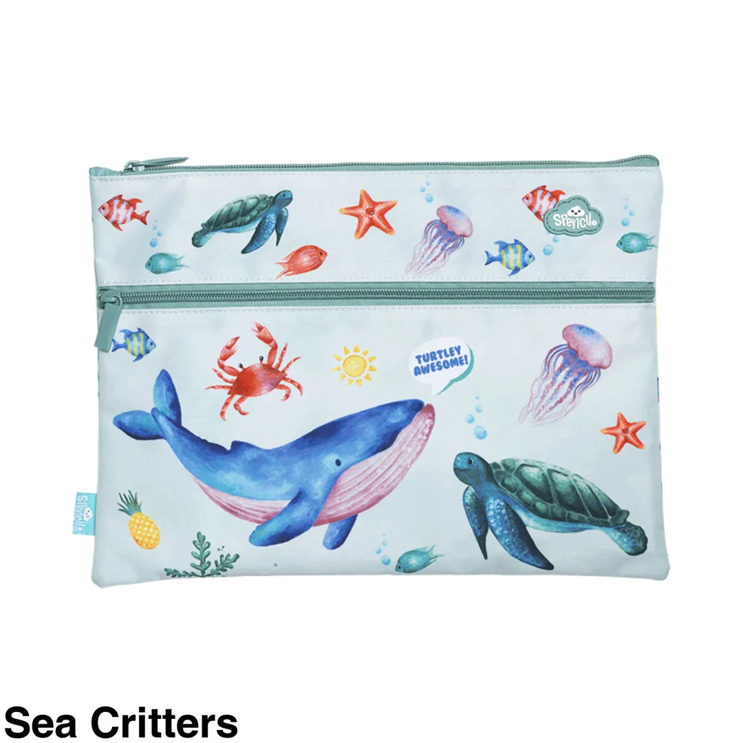 Spencil A4 Twin Zip Pencil Case Sea Critters