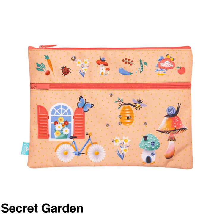 Spencil A4 Twin Zip Pencil Case Secret Garden