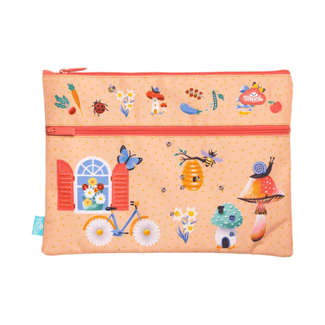 Spencil A4 Twin Zip Pencil Case Secret Garden