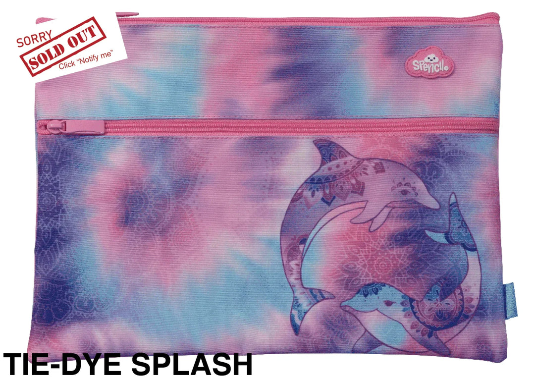 Spencil A4 Twin Zip Pencil Case Tie-Dye Splash