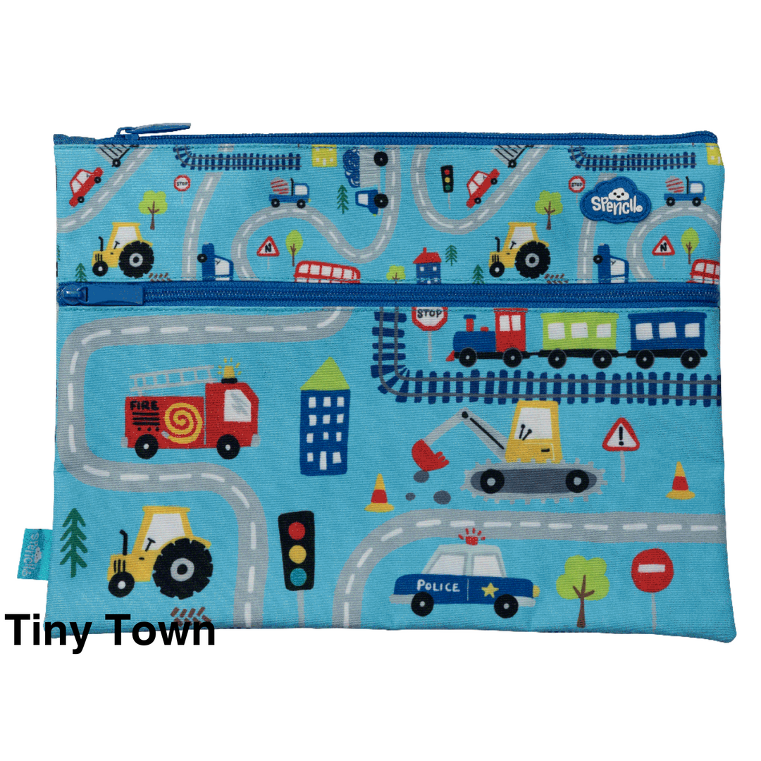 Spencil A4 Twin Zip Pencil Case Tiny Town