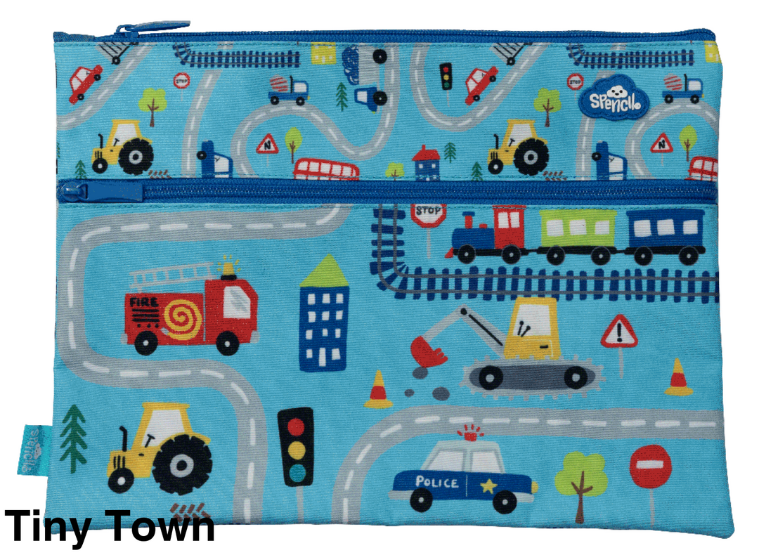 Spencil A4 Twin Zip Pencil Case Tiny Town