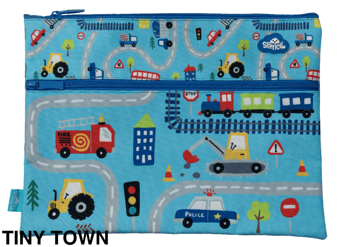 Spencil A4 Twin Zip Pencil Case Tiny Town