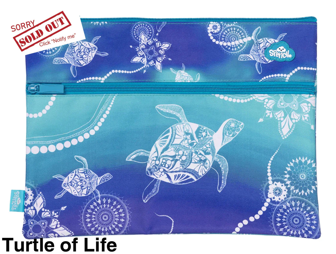 Spencil A4 Twin Zip Pencil Case Turtle Of Life