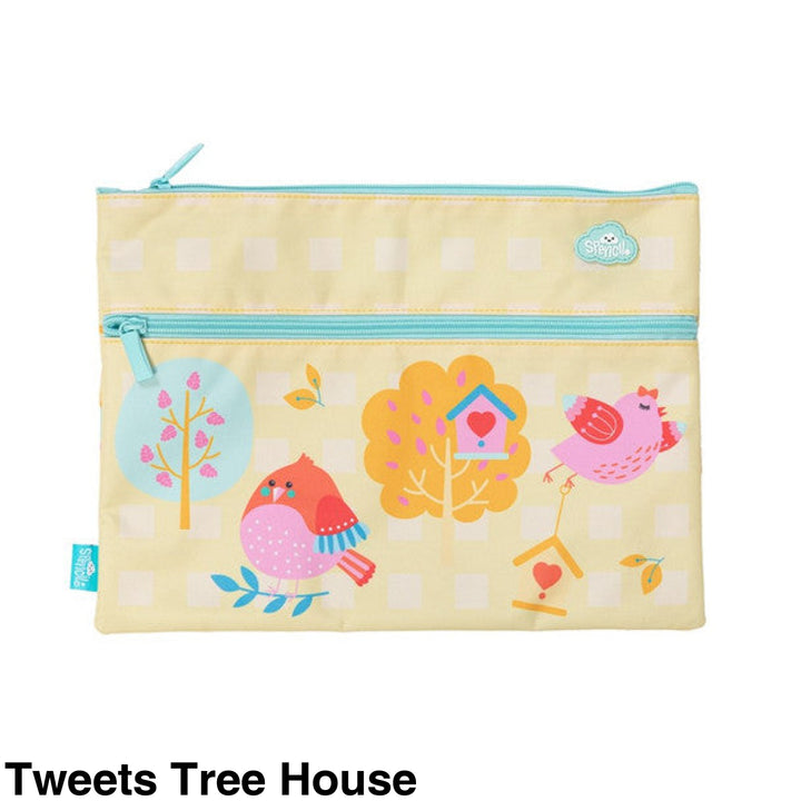 Spencil A4 Twin Zip Pencil Case Tweets Tree House