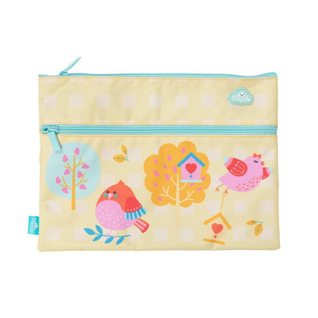 Spencil A4 Twin Zip Pencil Case Tweets Tree House