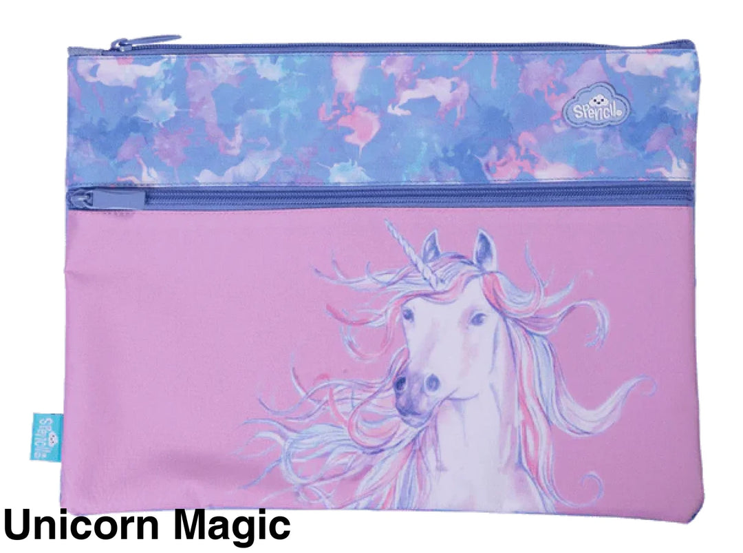 Spencil A4 Twin Zip Pencil Case Unicorn Magic