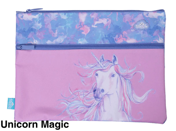 Spencil A4 Twin Zip Pencil Case Unicorn Magic