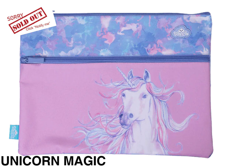 Spencil A4 Twin Zip Pencil Case Unicorn Magic