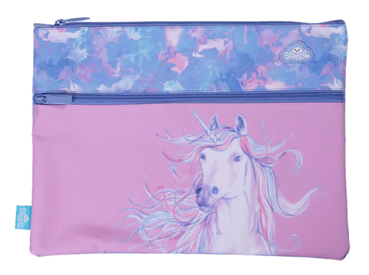 Spencil A4 Twin Zip Pencil Case Unicorn Magic