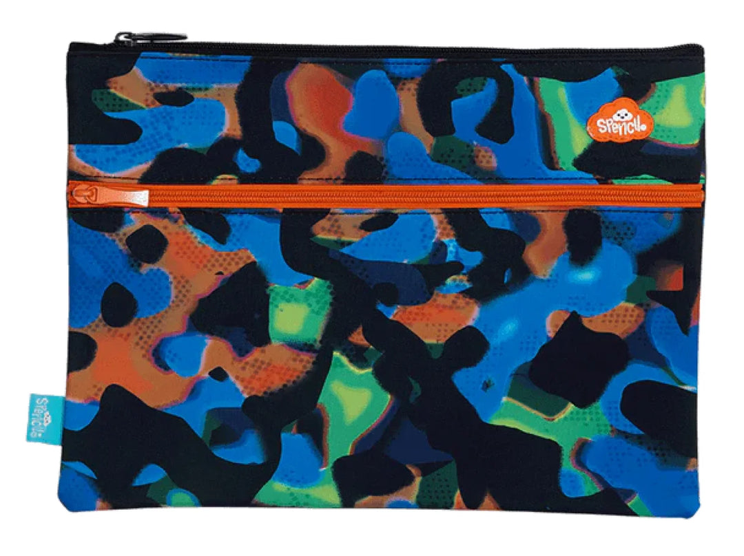 Spencil A4 Twin Zip Pencil Case Virtual Camo