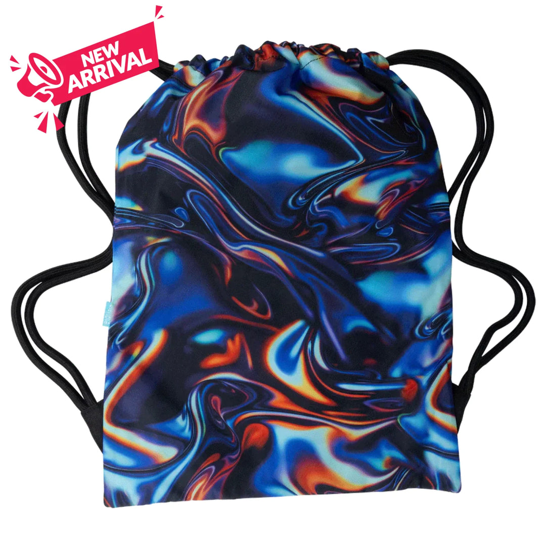 Spencil Big Drawstring Bag Metallic Waves